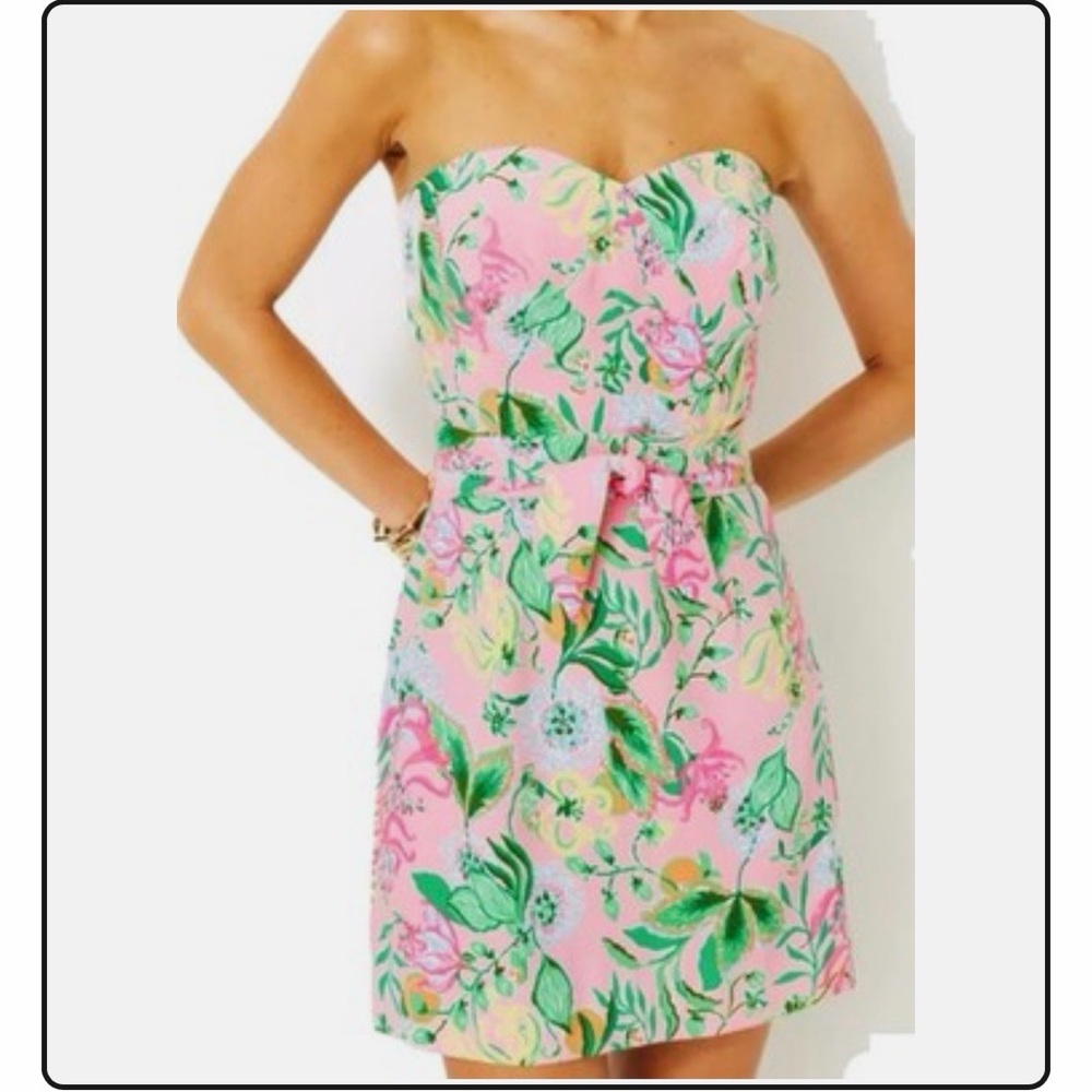 Lilly Pulitzer Kylo Strapless Skirted Romper Via Amore Spritzer Size 0